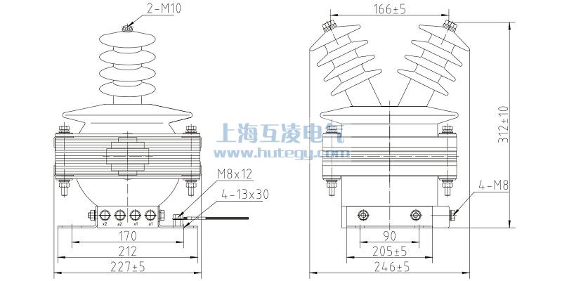 FDEG8放电（diàn）线圈外形尺寸，FDGE8/11/√3-1.7-1尺寸图